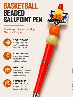 NBA Orange & Yellow Basketball pen